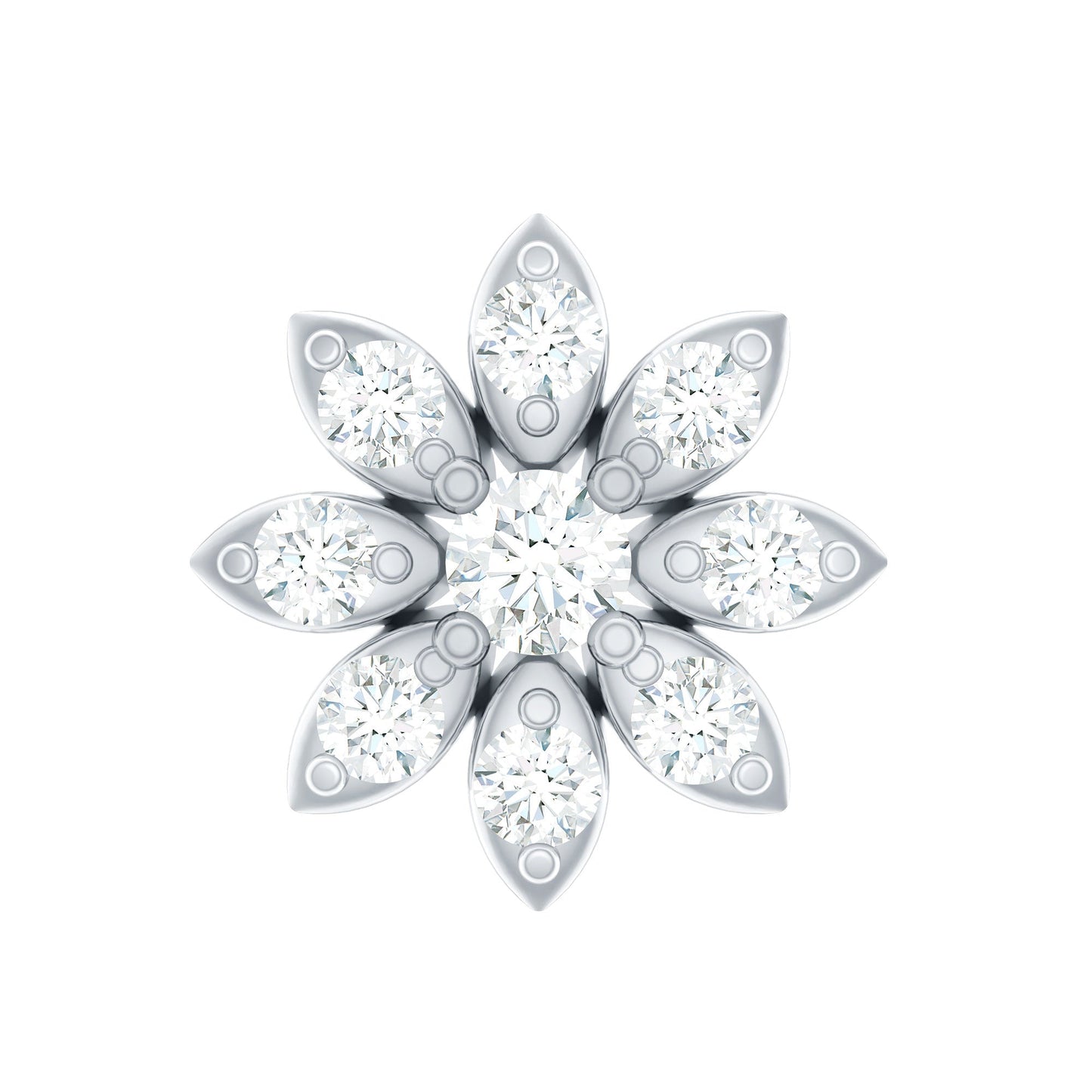 Flower Diamond Nose Ring Stud for Women