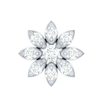 Flower Diamond Nose Ring Stud for Women
