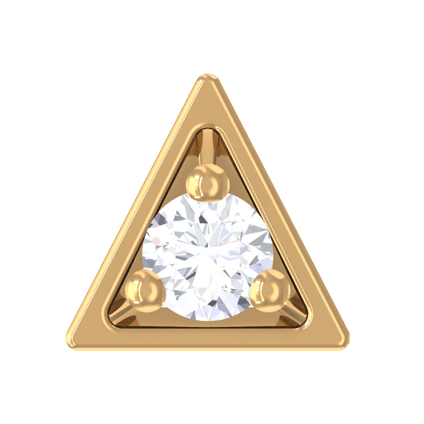 Real Diamond Minimal Triangle Nose Stud