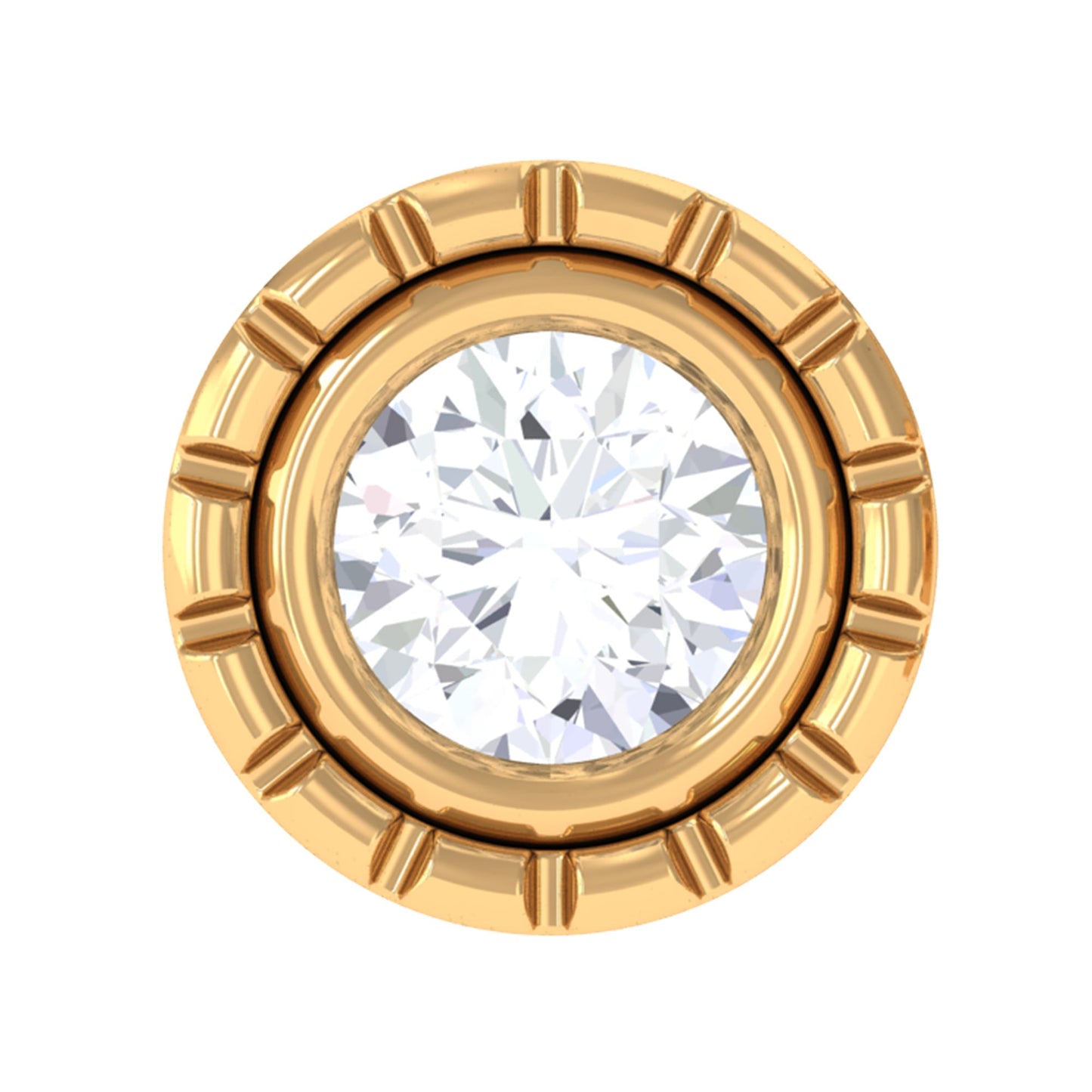 Round Diamond Nose Pin in Bezel Setting