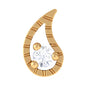 Round Cut Diamond Leaf Nose Pin in Prong Setting