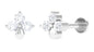 Natural Diamond 3 Stone Flower Nose Pin