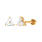 Round Diamond Three Stone Nose Pin