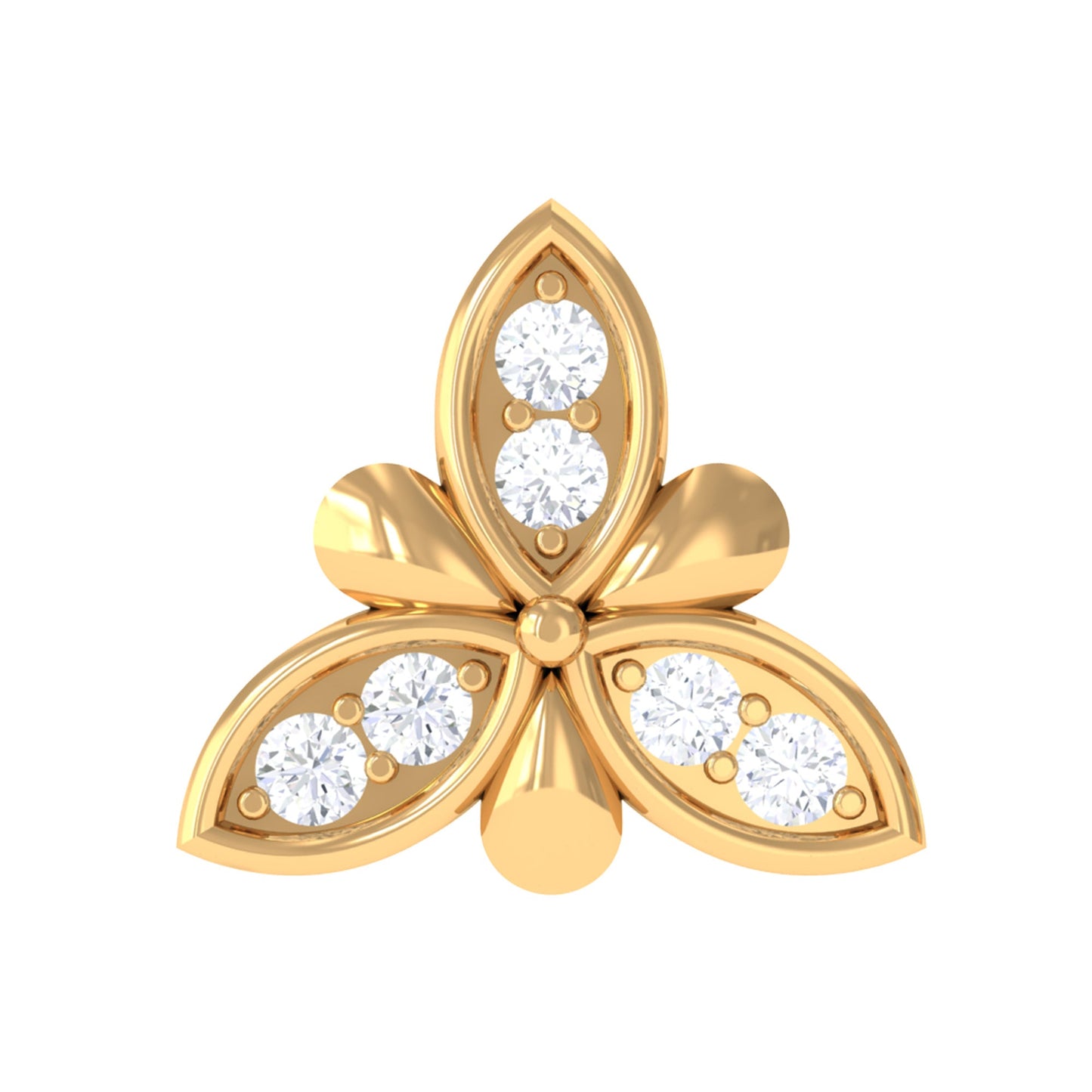Simple Diamond Flower Nose Stud for Women