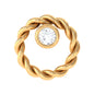 Bezel Set Round Diamond Nose Pin with Twisted Rope