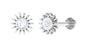 Dainty Round Diamond Sunburst Nose Pin