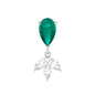 Certified Emerald and Diamond Drop Earring for Helix Piercing