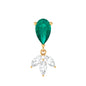 Certified Emerald and Diamond Drop Earring for Helix Piercing