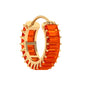 Baguette Cut Lab Grown Orange Sapphire Conch Hoop Earring