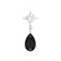 Pear Shape Black Onyx and Diamond Dangling Helix Earring