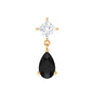 Pear Shape Black Onyx and Diamond Dangling Helix Earring