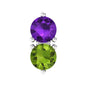 Real Amethyst and Peridot Two Stone Helix Earring