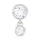 Bezel Set Round Moissanite Helix Drop Earring