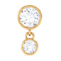 Bezel Set Round Moissanite Helix Drop Earring