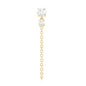 Round Moissanite Chain Drop Earring for Cartilage Piercing