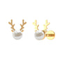 Natural Freshwater Pearl Solitaire Reindeer Earring