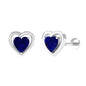 Heart Shape Sapphire Earring for Upper Lobe Piercing