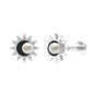 Freshwater Pearl Solitaire Celestial Earring with Enamel