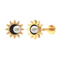 Freshwater Pearl Solitaire Celestial Earring with Enamel