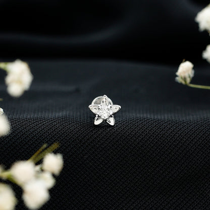 Nature Inspired Diamond Earring for Conch Piercing