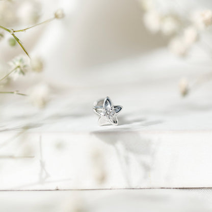 Nature Inspired Diamond Earring for Conch Piercing