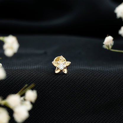 Nature Inspired Diamond Earring for Conch Piercing
