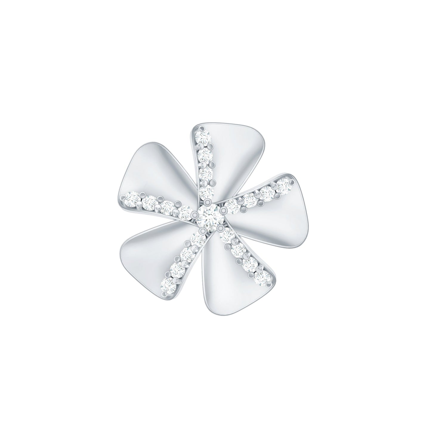 Modern Diamond Flower Earring for Helix Piercing