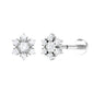 Nature Inspired Diamond Flower Earring for Helix Piercing
