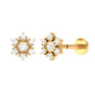 Nature Inspired Diamond Flower Earring for Helix Piercing