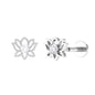 Nature Inspired Diamond Lotus Earring for Helix Piercing