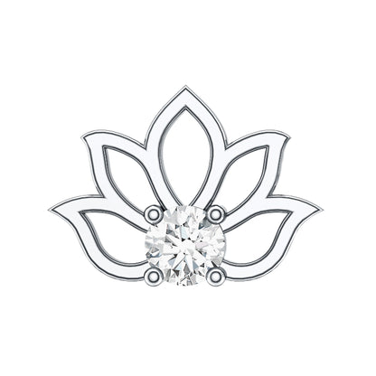Nature Inspired Diamond Lotus Earring