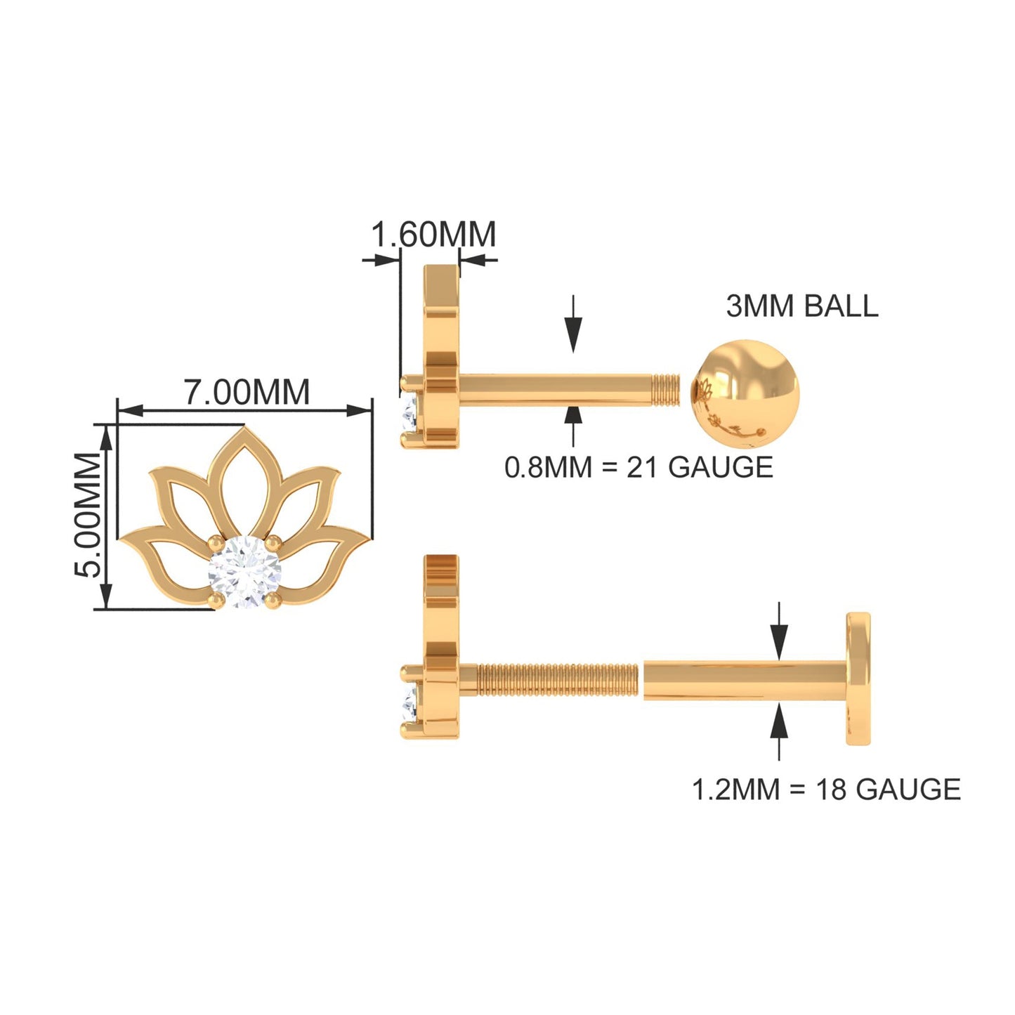 Nature Inspired Diamond Lotus Earring