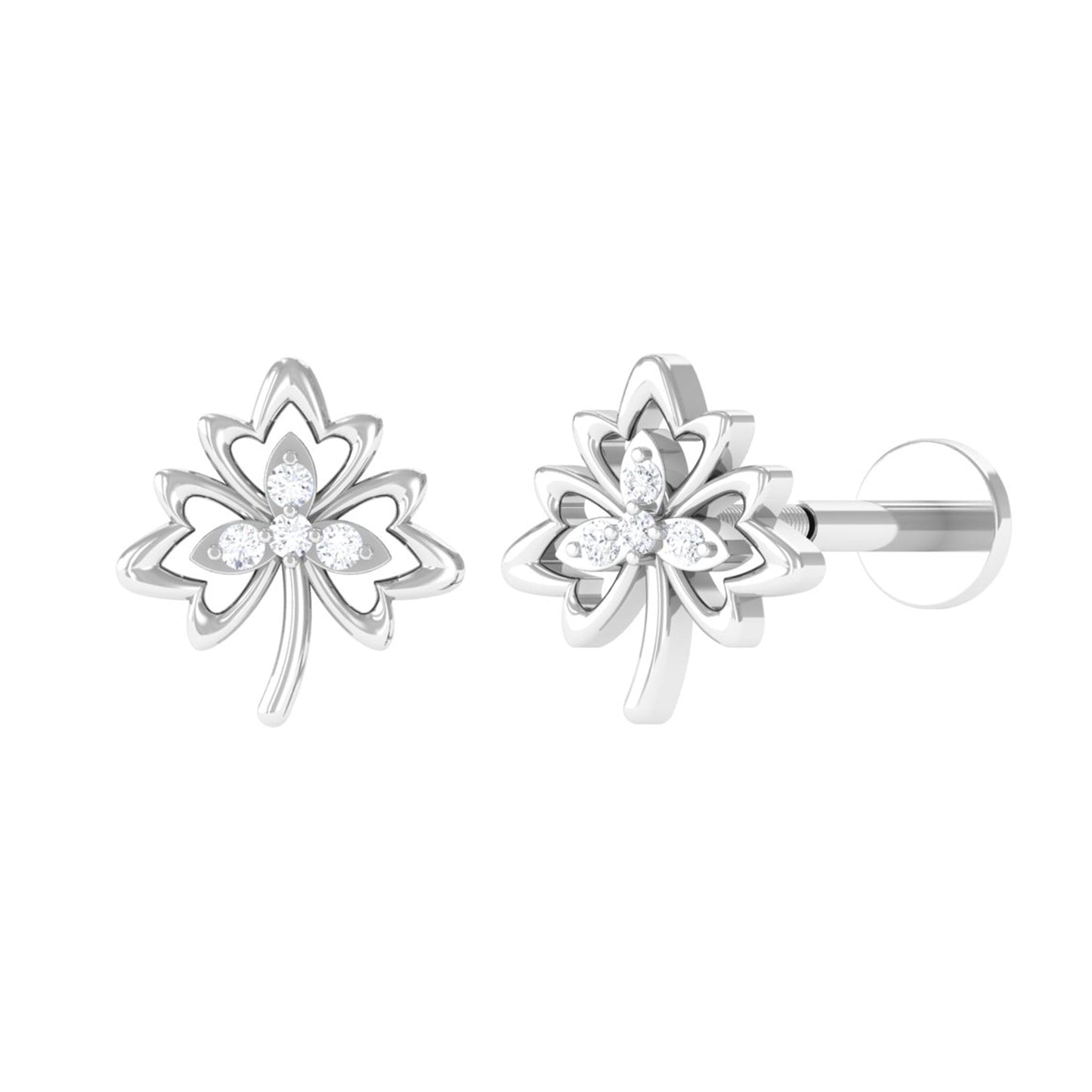 Diamond Nature Inspired Earring for Helix Piercing