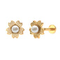 Real Freshwater Pearl Solitaire Flower Earring