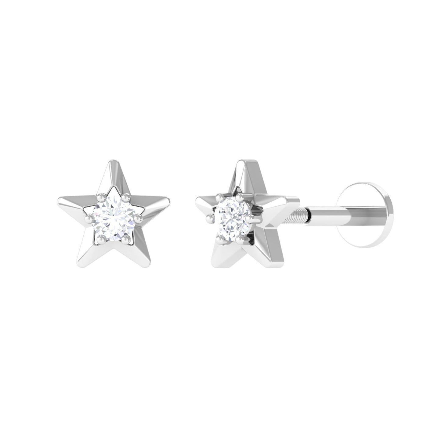 Diamond Celestial Star Earring for Conch Piercing