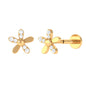 Simple Diamond Floral Earring for Cartilage Piercing