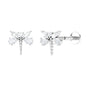 Genuine Diamond Dragon Fly Earring for Helix Piercing