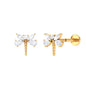Genuine Diamond Dragon Fly Earring for Helix Piercing