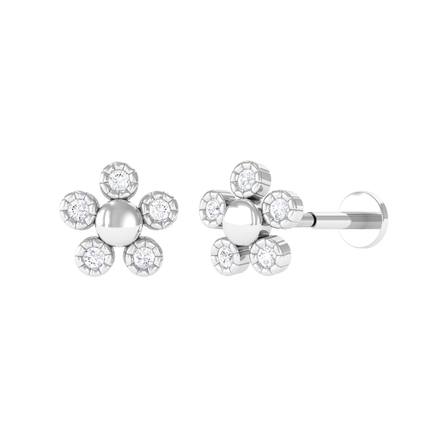 Diamond Floral Cartilage Earring