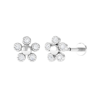 Diamond Floral Cartilage Earring