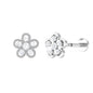 Diamond Floral Helix Earring for Women
