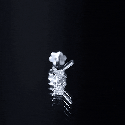 Round Natural Diamond Cross Helix Earring