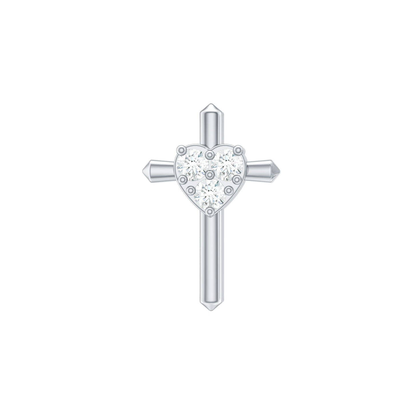 Round Natural Diamond Cross Helix Earring
