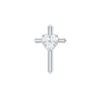 Round Natural Diamond Cross Helix Earring