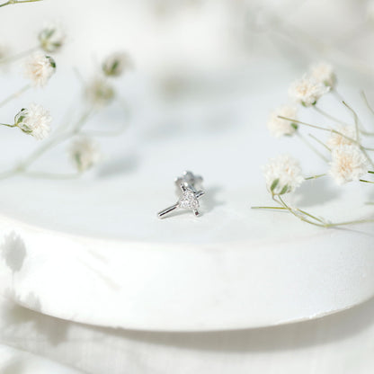 Round Natural Diamond Cross Helix Earring