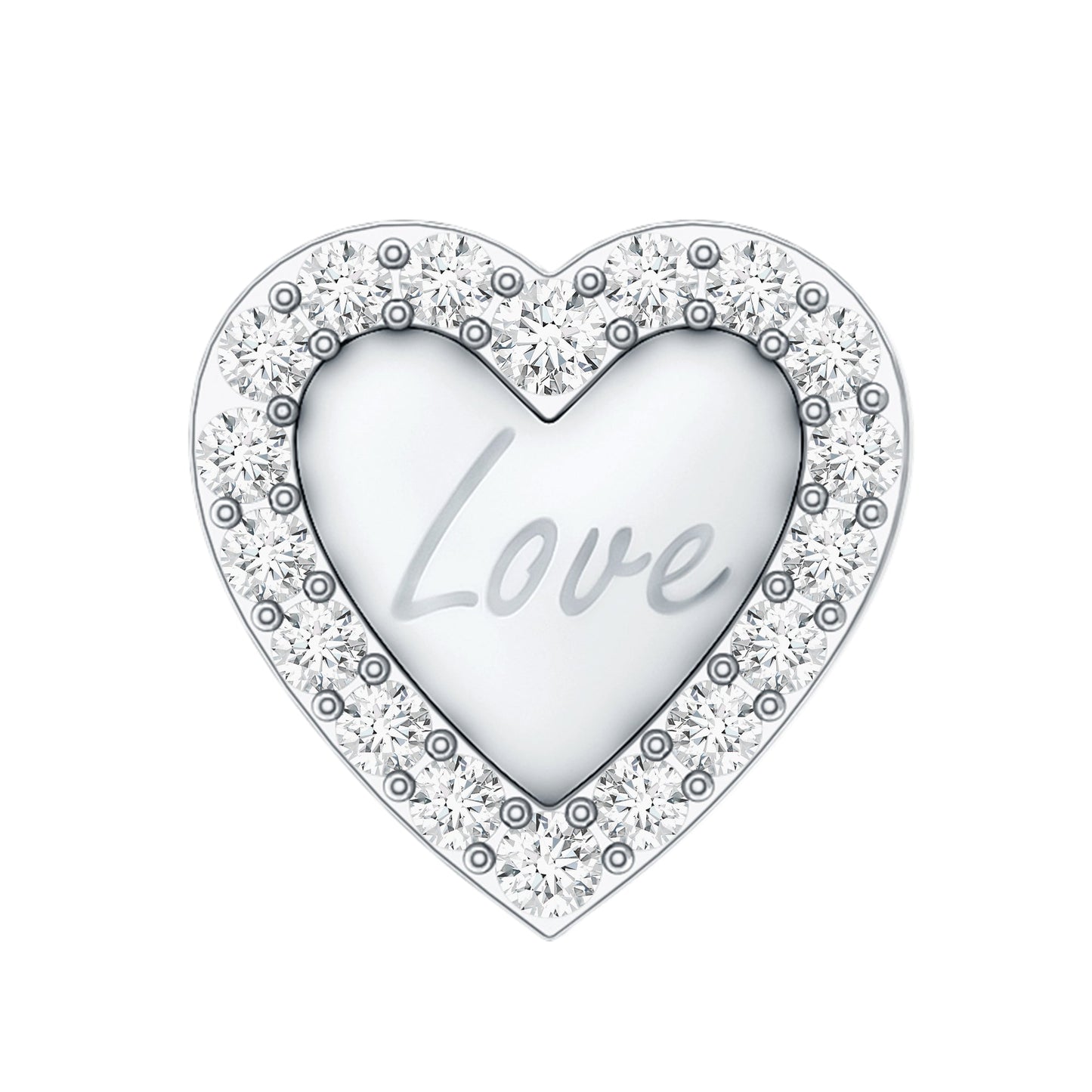 Certified Moissanite Love Heart Earring for Helix Piercing