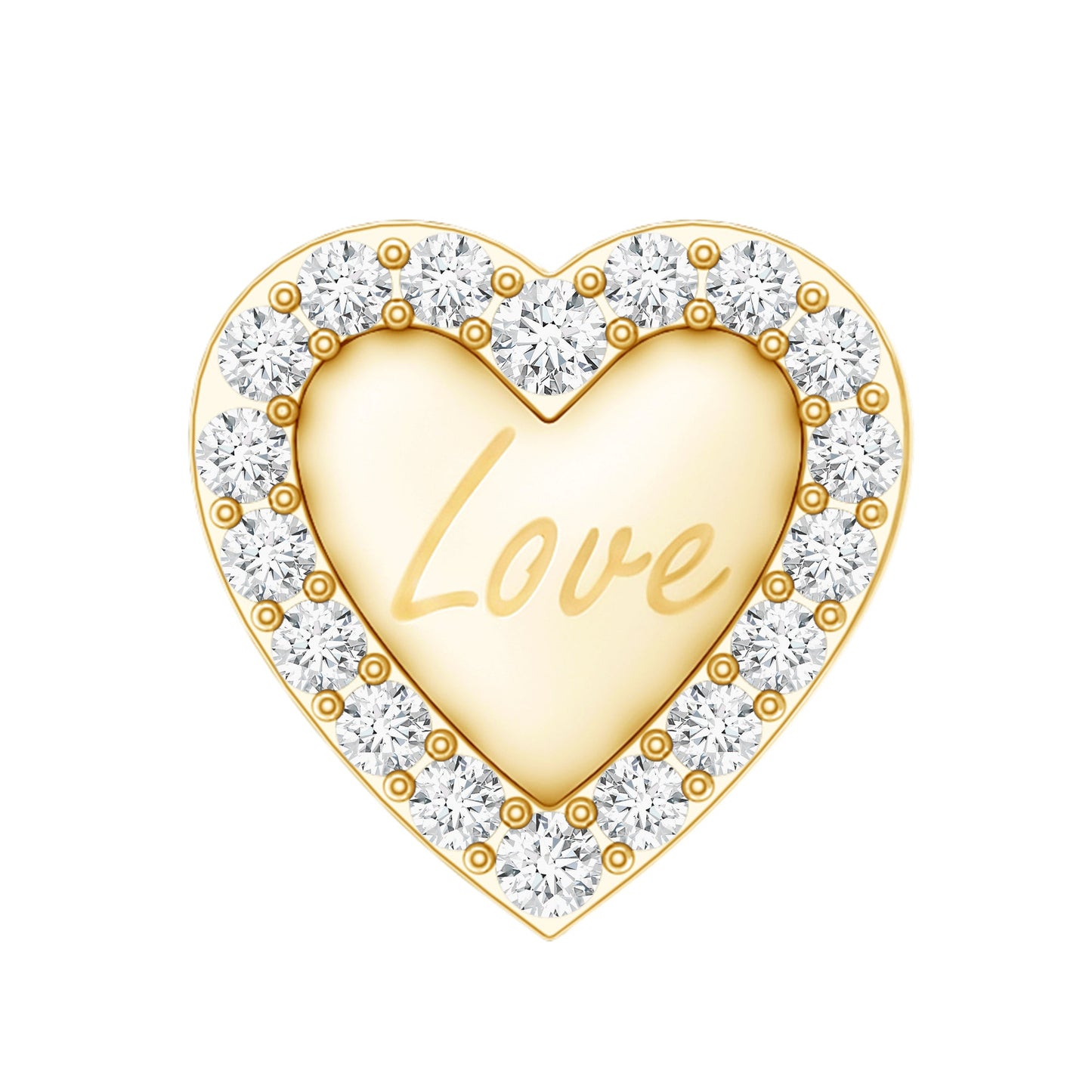 Certified Moissanite Love Heart Earring for Helix Piercing