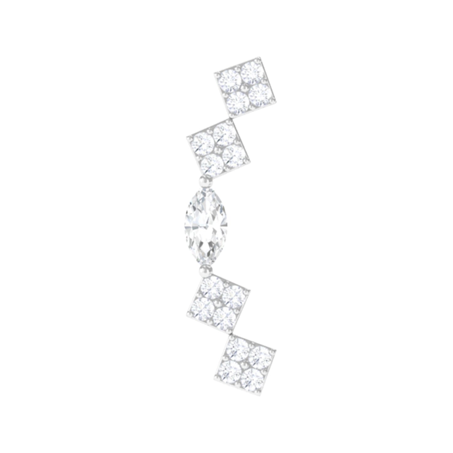 Certified Moissanite Curved Helix Piercing Earring