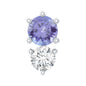 Round Cut Tanzanite Diamond Two Stone Conch Earring