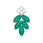 Real Emerald and Diamond Leaf Cartilage Earring